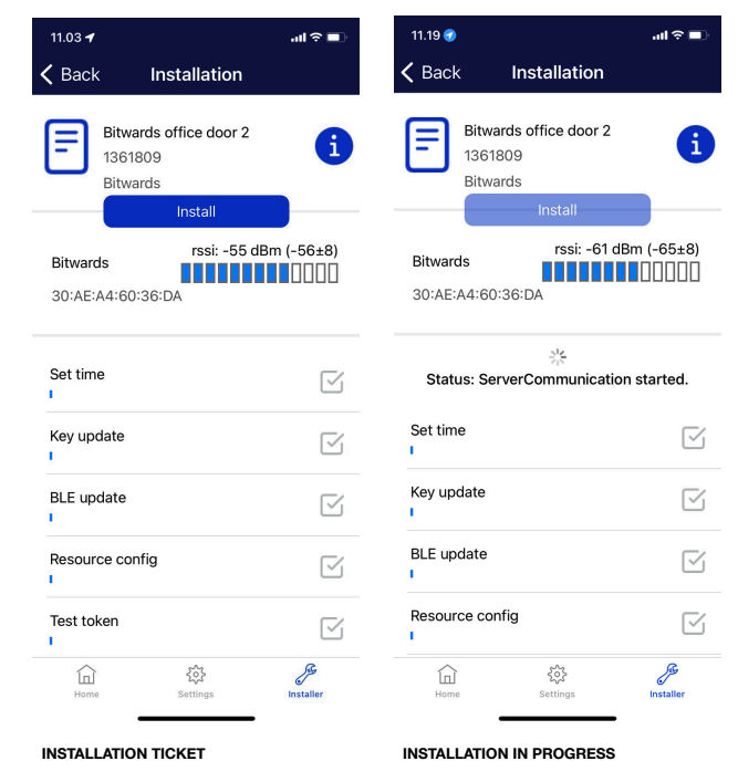 Installation in Application