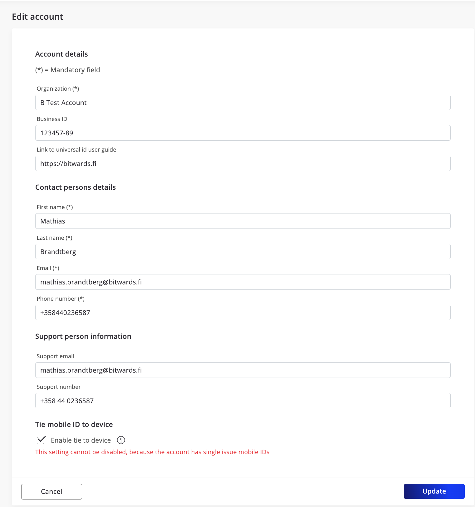 Account Details