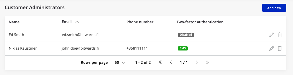 Manage Admins